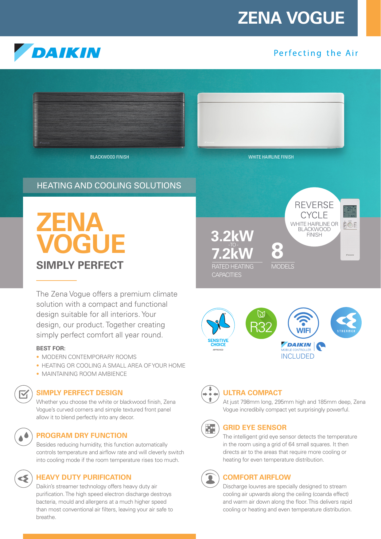 Daikin ZENA 7.2kW FTXJ60TVMAW